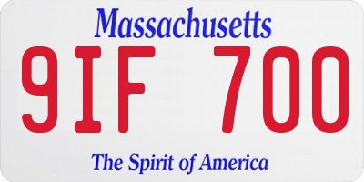 MA license plate 9IF700