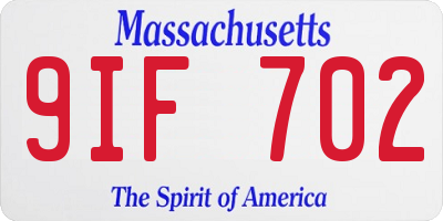 MA license plate 9IF702