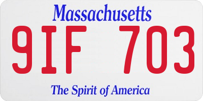 MA license plate 9IF703