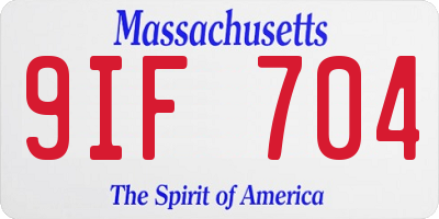 MA license plate 9IF704