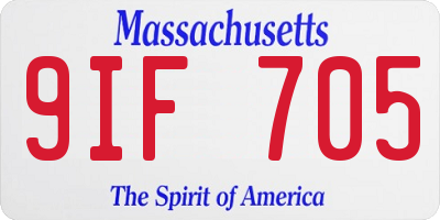 MA license plate 9IF705