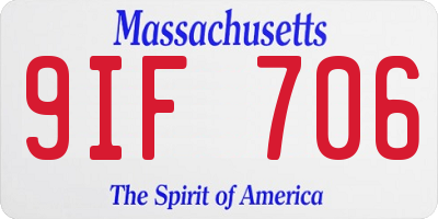 MA license plate 9IF706