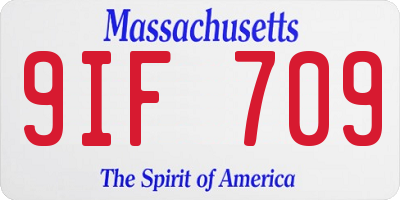 MA license plate 9IF709