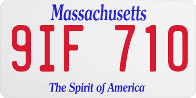MA license plate 9IF710