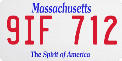 MA license plate 9IF712