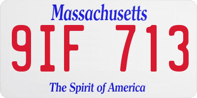 MA license plate 9IF713