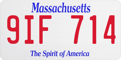 MA license plate 9IF714