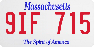 MA license plate 9IF715