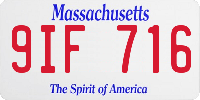 MA license plate 9IF716