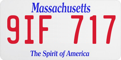 MA license plate 9IF717