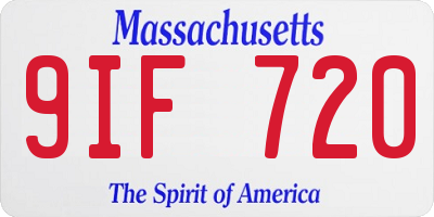 MA license plate 9IF720