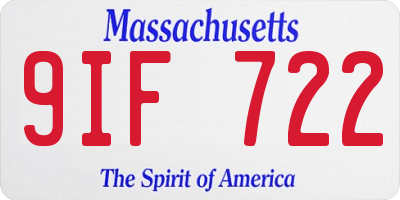 MA license plate 9IF722