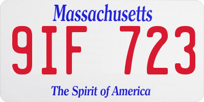 MA license plate 9IF723