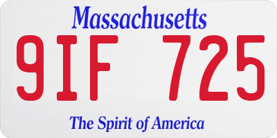 MA license plate 9IF725