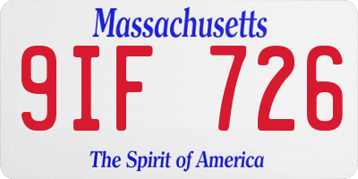 MA license plate 9IF726