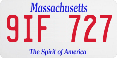 MA license plate 9IF727