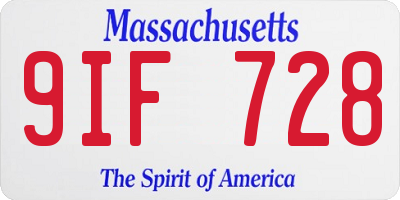 MA license plate 9IF728