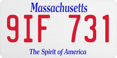 MA license plate 9IF731