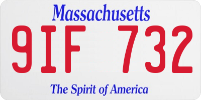 MA license plate 9IF732