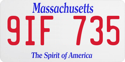 MA license plate 9IF735