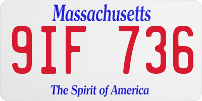 MA license plate 9IF736