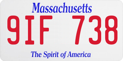 MA license plate 9IF738