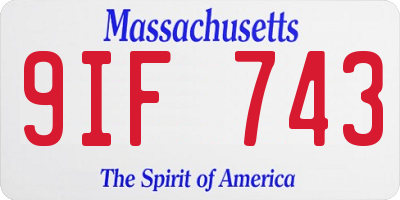 MA license plate 9IF743