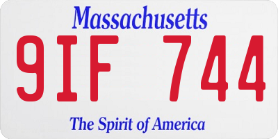 MA license plate 9IF744