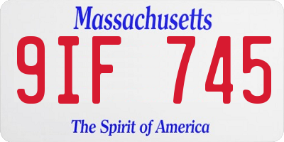 MA license plate 9IF745