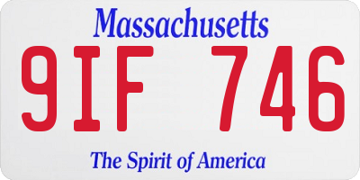 MA license plate 9IF746