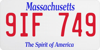 MA license plate 9IF749