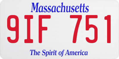 MA license plate 9IF751