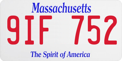 MA license plate 9IF752