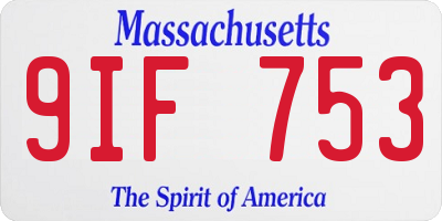 MA license plate 9IF753