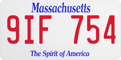 MA license plate 9IF754