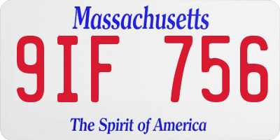 MA license plate 9IF756