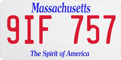 MA license plate 9IF757