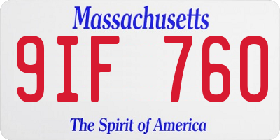 MA license plate 9IF760