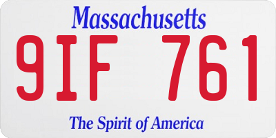 MA license plate 9IF761