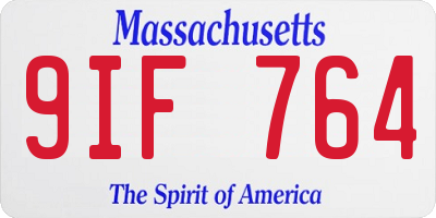 MA license plate 9IF764