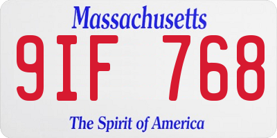 MA license plate 9IF768