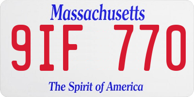 MA license plate 9IF770