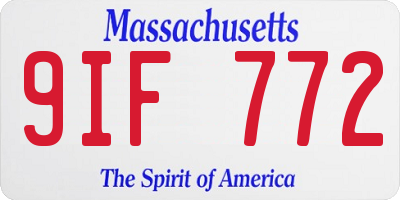 MA license plate 9IF772