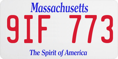 MA license plate 9IF773