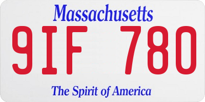 MA license plate 9IF780