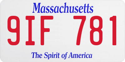 MA license plate 9IF781
