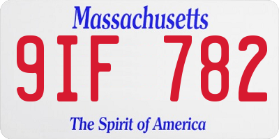 MA license plate 9IF782