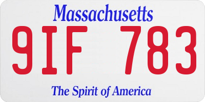 MA license plate 9IF783