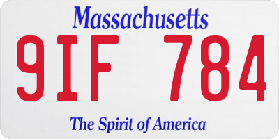 MA license plate 9IF784