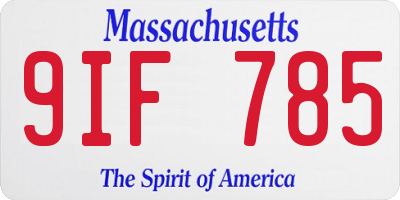 MA license plate 9IF785